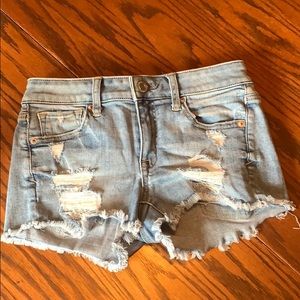 Light wash, distressed denim